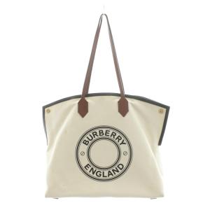 ハンドバッグ ショルダー 2WAY ロゴ キャンバス レザー アイボリー