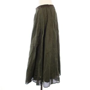 Leilian スカート ロング フレア 11 カーキ IT-0301250 /TK