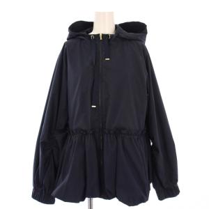 25SS 撥水バルーンペプラムブルゾン フーディジャケット 38 紺 CWFJ251050 /KH