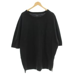 BOXY T-SHIRT ビッグシルエット Tシャツ 半袖 ポケット S 黒 ブラック LJ1010 /G