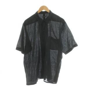 KHADI コットン 半袖オープンカラーシャツ 3 ブラック Z01-02017