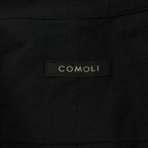 COMOLI KHADI コットン 半袖オープンカラーシャツ 3 ブラック Z01-02017
