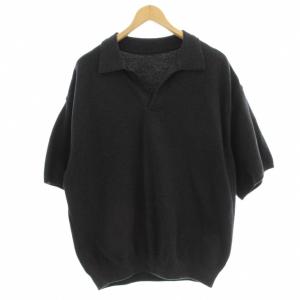 Light Moss Stitch Polo オープンカラー ポロシャツ 半袖 鹿の子 1 グレー 2401-005