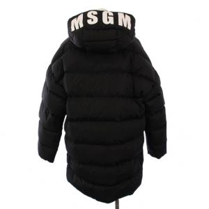 MSGM ダウンコート アウター ミドル丈 ロゴ 40 黒 /KH