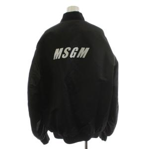 MSGM ブルゾン ジャケット ナイロン ロゴ 刺繍 アウター 38 黒 ブラック 2741MDH08X /AN56