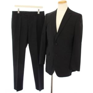 スーツ テーラードジャケット パンツ スラックス ストライプ 40R ブラック A1H35-390-09