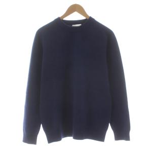 ニット セーター 長袖 カシミヤ クルーネック M 紺 ネイビー /KU