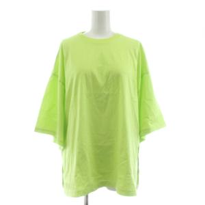 MEN’S-LIKE T-SHIRT Tシャツ カットソー 38 黄緑 五分袖 クルーネック 300HS780-2250