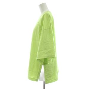 ENFOLD MEN’S-LIKE T-SHIRT Tシャツ カットソー 38 黄緑 五分袖 クルーネック 300HS780-2250