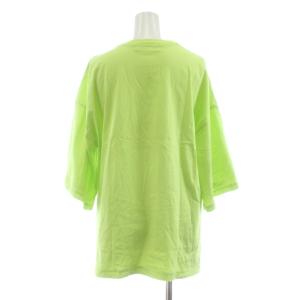 ENFOLD MEN’S-LIKE T-SHIRT Tシャツ カットソー 38 黄緑 五分袖 クルーネック 300HS780-2250