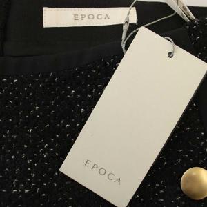 EPOCA ツイード スカート ひざ丈 フレアスカート 38 黒 ブラック M5S20-644-09 /G