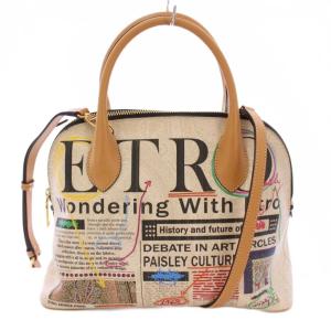 2WAY タブロイド紙 ハンドバッグ ベージュ