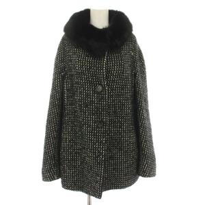 ウールコート フォックスファー 42 ブラック ホワイト 60862103