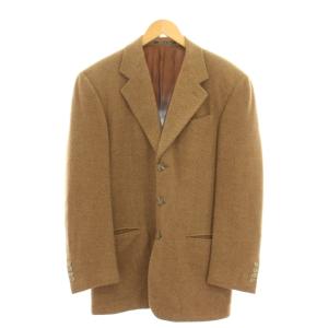 テーラードジャケット ブレザー アウター シングル 総裏地 ウール カシミヤ混 46 茶 ブラウン /BB