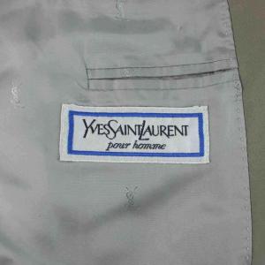 YVES SAINT LAURENT テーラードジャケット ブレザー 44 グレー ベージュ ダブルブレスト 長袖 /AP