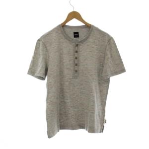 Tシャツ M グレー ヘンリーネック ミックスカラー 半袖 /JP