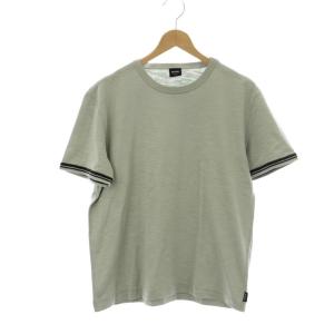 Tシャツ M グリーン 半袖 ラウンドネック 袖口ライン /JP