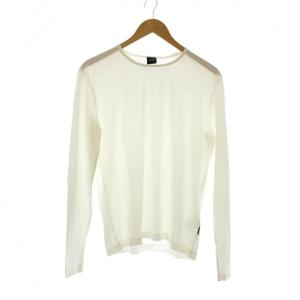 カットソー M 白 ホワイト 無地 ラウンドネック 長袖 /JP