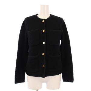 23SS ニットカーディガン 長袖 ショート丈 36 黒 102328-16-290-95-360 /KH