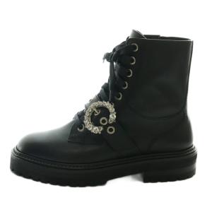 CORA ブーツ ショート ビジュー 36 ブラック