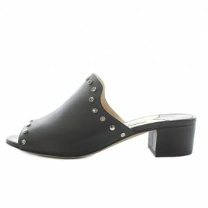 JIMMY CHOO ミュール ヒール スタッズ レザー 36 黒 ブラック /AN14