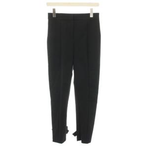 24AW ジニー Ginny リボンパンツ イージーパンツ ウエストゴム ジップフライ 38 黒 ブラック