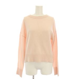 ニット セーター 長袖 クルーネック 無地 ワンカラー 薄手 F ピンク /BB