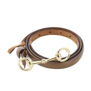 ホースビットバックルベルト レザー ロゴ 茶 ブラウン 282349 /BB OH