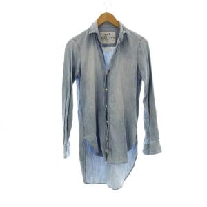 シャツ XS ブラウス 長袖 水色 デニム /JP