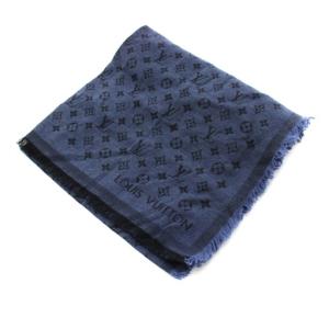 LOUIS VUITTON モノグラム ストール ネイビー ブラック M71219