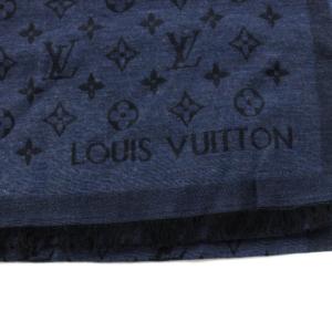 LOUIS VUITTON モノグラム ストール ネイビー ブラック M71219