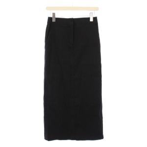 24SS タイトスカート マキシ ロング ジップフライ ワンカラー 無地 ストレッチ 麻 リネン 38