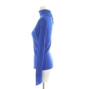 allureville リブニット セーター 長袖 2 青 ブルー タートルネック /RR