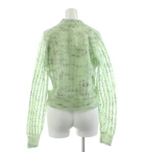 Acne Studios モヘヤブレンド ニット クロップドカーディガン 長袖 Vネック ウール混 S 緑 グリーン 2145799