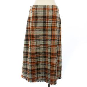 Acne Studios Tubular Wrap Skirt スカート ロング チェック柄 38 オレンジ グレー FN-WN-SKIR000002