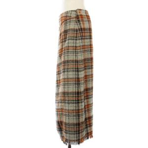 Acne Studios Tubular Wrap Skirt スカート ロング チェック柄 38 オレンジ グレー FN-WN-SKIR000002