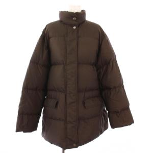 ダウンコート アウター スタンドカラー ミドル丈 L 茶 /KH