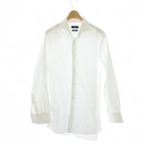 シャツ 40 白 ホワイト 無地 ワイドカラー 長袖 /JP