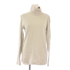 カットソー 長袖 ハイネック ストレッチ ワンカラー 無地 シルク混 F ライトグレー /BB