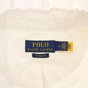 POLO RALPH LAUREN ボタンダウンシャツ カジュアル 長袖 レギュラーカラー ロゴ 刺繍 ワンポイント M 白 ホワイト /BB