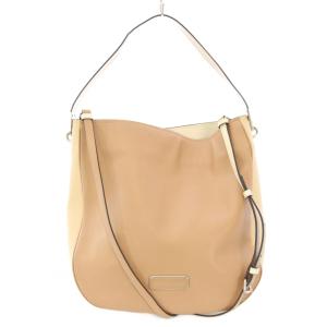 2WAY ショルダーバッグ ハンドバッグ ワンハンドル ロゴ バイカラー ピンクベージュ /BB