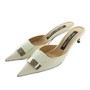 SR1 ミュール ポインテッドトゥ メタルバックル 39.5 ホワイト A80151