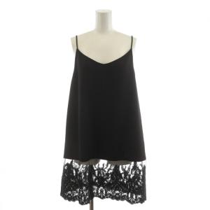 25AW atinレース キャミソールワンピース ひざ丈 黒 ブラック 25040900211030 /AN75