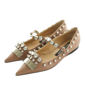 SR1 パンプス ビジュー装飾 37.5 ベージュ A81180