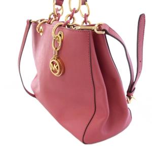 MICHAEL KORS 2WAY ショルダーバッグ ハンドバッグ ロゴチャーム バイカラー チェーン PVC ピンク ゴールドカラー