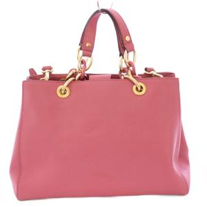 MICHAEL KORS 2WAY ショルダーバッグ ハンドバッグ ロゴチャーム バイカラー チェーン PVC ピンク ゴールドカラー