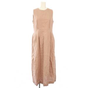 22SS スムースリネン アメリカンスリーブワンピース ロング ノースリーブ 36 ピンク 13-06-21-06701