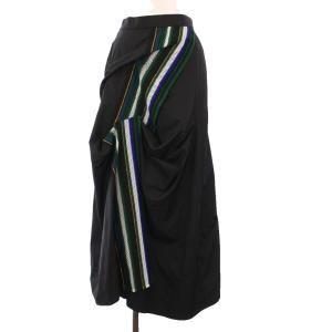24SS トーションレースタックスカート 変形 ロング 38 黒 522430800101 /KH