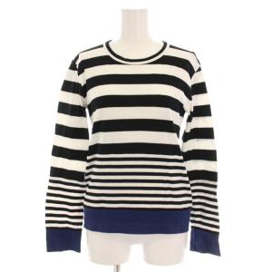 AD2010 Tシャツ カットソー ボーダー 長袖 M 黒 ブラック 白 ホワイト ネイビー 1G-T008