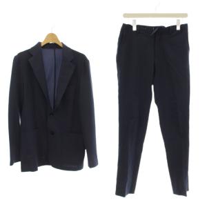 セットアップ 46 ネイビー ストライプ柄 テーラードカラー 長袖 /JP